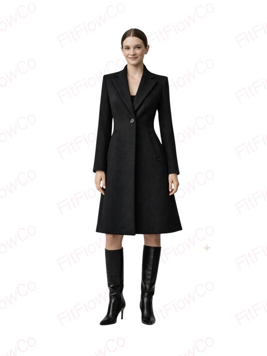Zara Jackets & Blazers - Zara Wool Blend Black Coat XS Tailored Longline Minimal Classic Jacket
